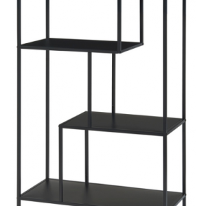 ARVI Bogreol i metal H115 x B75 x D35 cm - Mat sort