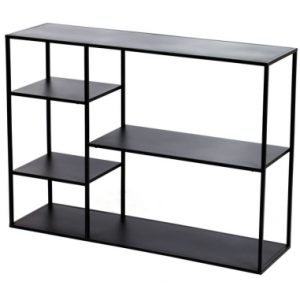 JOKI Bogreol i metal H87,5 x B120 x D35 cm - Mat sort