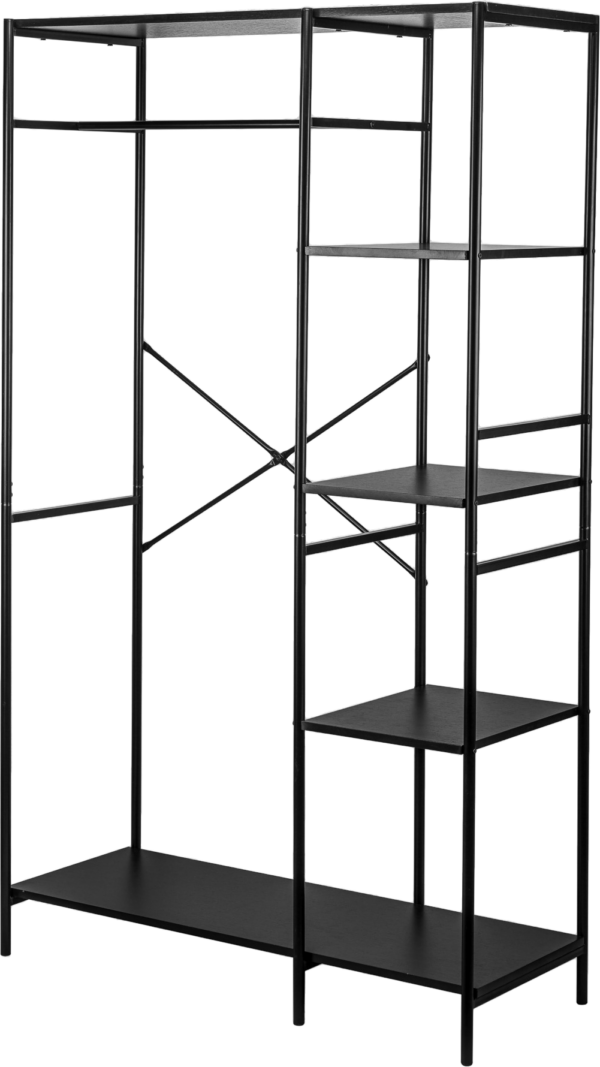 Chicago, Reol, Sort, Metal (H: 170 x B: 100 cm.)