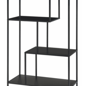 ARVI Bogreol i metal H115 x B75 x D35 cm - Mat sort