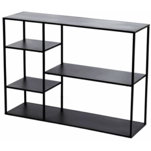 JOKI Bogreol i metal H87,5 x B120 x D35 cm - Mat sort