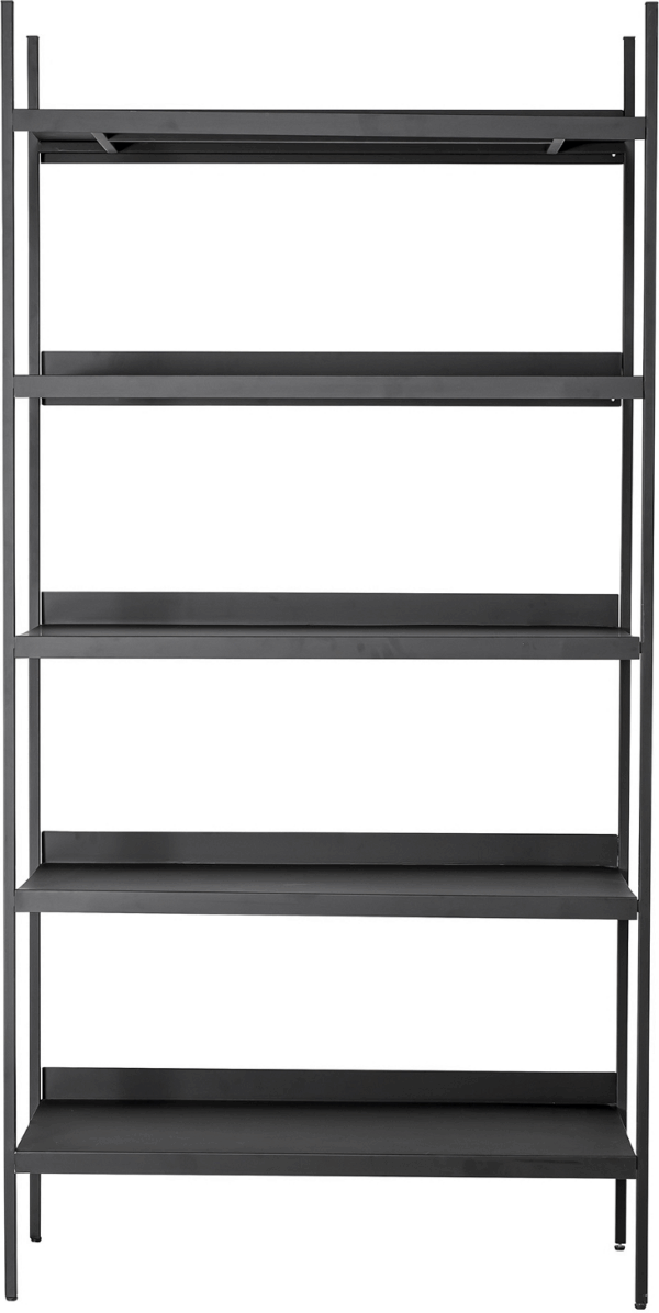 Metalreol Bloomingville Lot sort - minimalistisk hylde H200 x B39 x L100 cm
