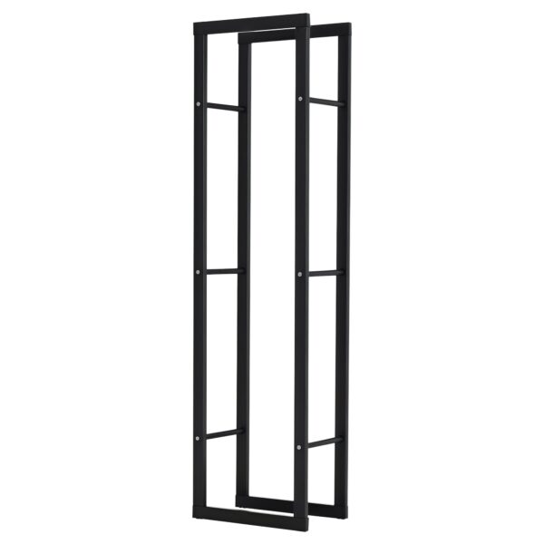 Brændehylde metal 40 x 25 x 150 cm brændehylde stablingshjælp stålramme op til 100 kg brændehylde udendørs brændehylde brændehylde til have terrasse udendørs sort