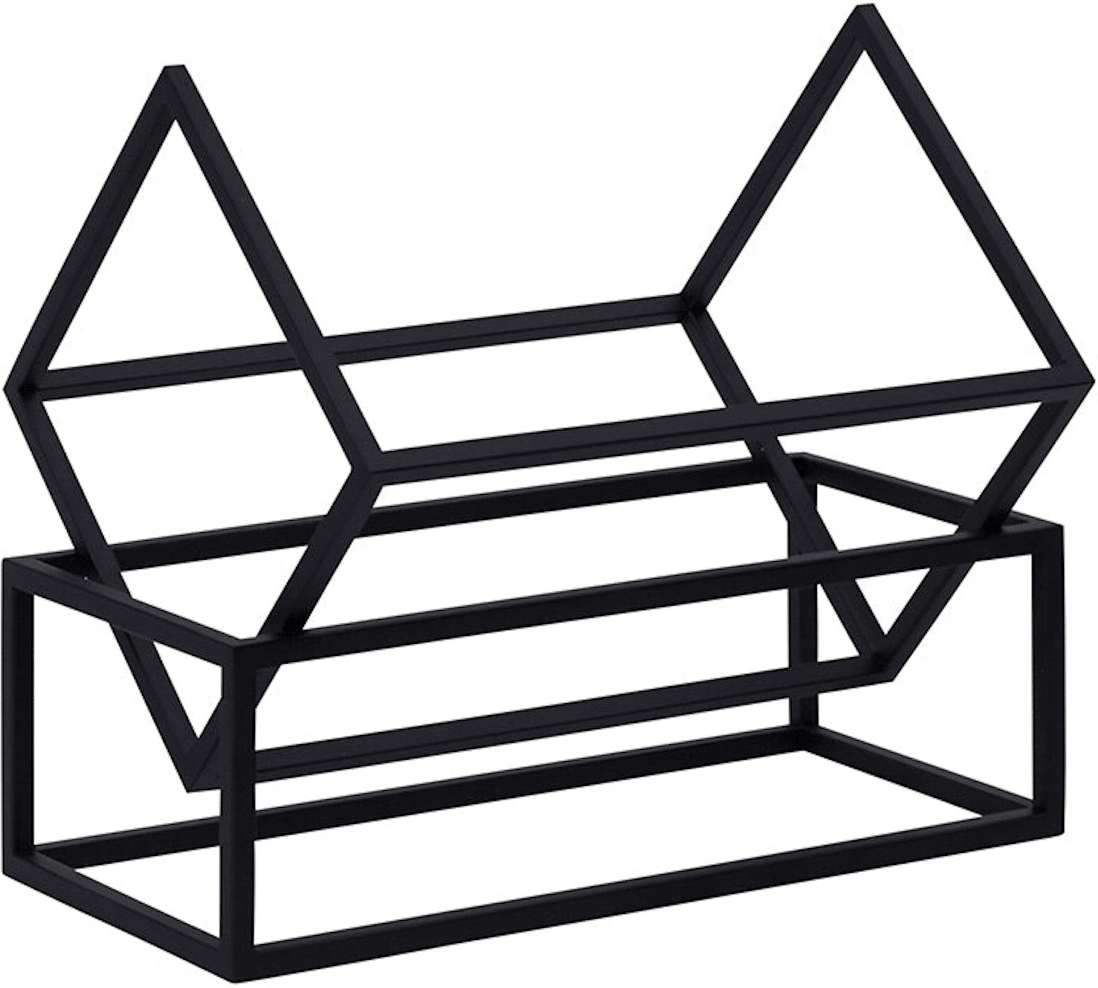 Bogreol Kristina Dam Book Keeper sort stål H32xB27xL38 cm