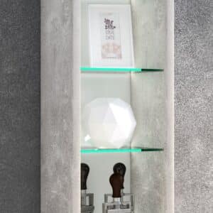 Reol til 102 CD'er, 36 DVD'er, 77x21x20 cm, betongrå