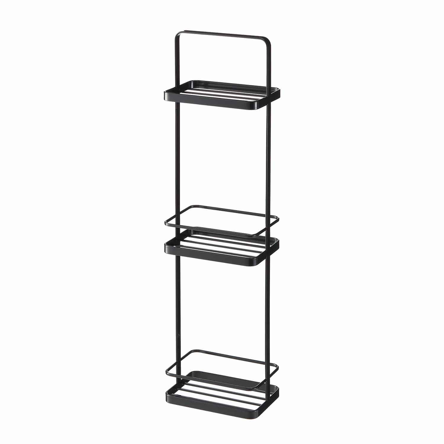 Yamazaki Badeværelsesreol til brusebadet (2 farver) Sort Rektangulær Metal 18cm x 12cm x 67cm - Sort - 18cm x 12cm x 67cm - Thora