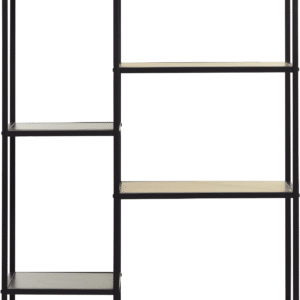Reol Nordique Design Altino vild eg melamin/sort stål H180xB80xD35 cm